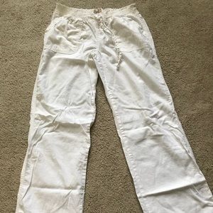 White linen pants